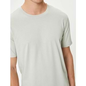 Basic Tişört Slim Fit Bisiklet Yaka Kısa Kollu - KOTON - 4SAM10842HK - YEŞİL - M