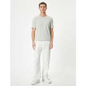 Basic Tişört Slim Fit Bisiklet Yaka Kısa Kollu - KOTON - 4SAM10842HK - YEŞİL - M