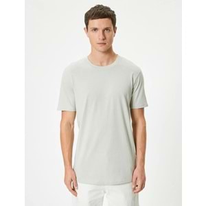 Basic Tişört Slim Fit Bisiklet Yaka Kısa Kollu - KOTON - 4SAM10842HK - YEŞİL - M
