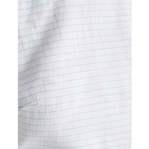 Koton X Tuba Ünsal - Balon Kol Crop Bluz Arkası Pencere Detaylı Fiyonklu - KOTON - 4SAK60491UW - MAVİ ÇİZGİLİ - 38