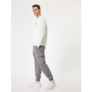 Erkek Giyim Jogger Pantolon Kargo Cep Detaylı Beli Bağcıklı Pamuklu - KOTON - 5WAM40004HW - BEJ - 48