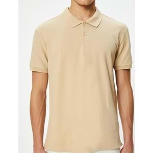 Polo Yaka Tişört - KOTON - 4SAM10098MK - BEJ - XXL