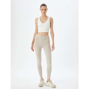 Basic Spor Tayt Yüksek Bel Skinny Fit - KOTON - 5WAK40002NK - GRİ - L
