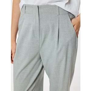 Kumaş Pantolon Crop Paça Cepli Pile Detaylı - KOTON - 5WAK40008PW - GRİ - 44