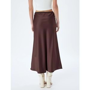 Midi Boy Saten Etek A Kesim Slim Fit - KOTON - 5WAK70014PW - KAHVERENGİ - 42