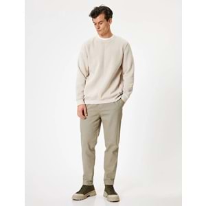 Gabardin Pantolon Beli Bağcıklı Cep Detaylı Pamuklu - KOTON - 5WAM40008HW - HAKİ - 42