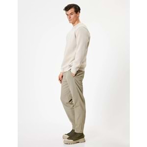 Gabardin Pantolon Beli Bağcıklı Cep Detaylı Pamuklu - KOTON - 5WAM40008HW - HAKİ - 42