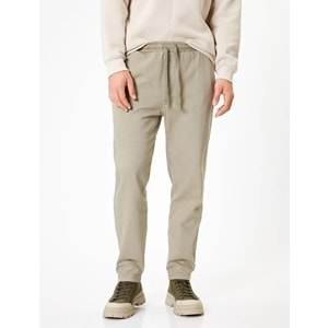 Gabardin Pantolon Beli Bağcıklı Cep Detaylı Pamuklu - KOTON - 5WAM40008HW - HAKİ - 42