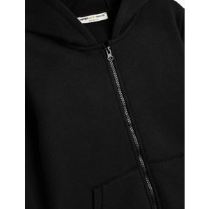 Erkek Çocuk Sweatshirt Fermuarlı Kapşonlu Basic Kanguru Cepli 5WKB10098TK