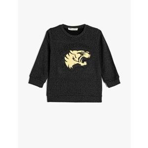 Erkek Çocuk Sweatshirt Uzun Kollu Kaplan Baskılı 5WKB10212TK