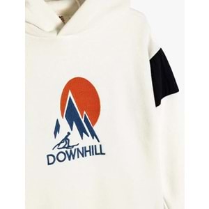 Erkek Çocuk Kapşonlu Sweatshirt - KOTON - 5WKB10211TK - EKRU - 6-7 YAŞ