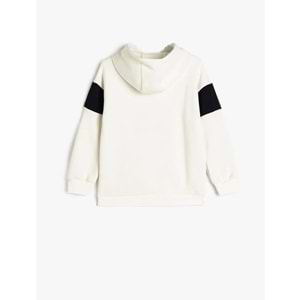 Erkek Çocuk Kapşonlu Sweatshirt - KOTON - 5WKB10211TK - EKRU - 6-7 YAŞ