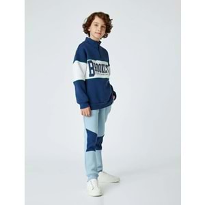 Erkek Çocuk Jogger Eşofman Altı Renk Bloklu - KOTON - 5WKB40063TK - MAVİ - 6-7 YAŞ