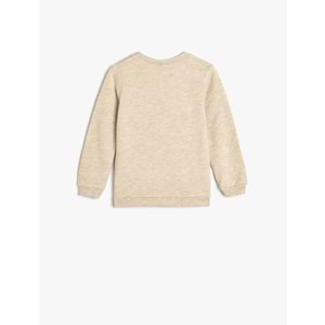 Erkek Bebek Sweatshirt Aslan Baskılı Uzun Kollu Şardonlu Pamuklu - KOTON - 5WMB10181TK - BEJ - 24-36 AY