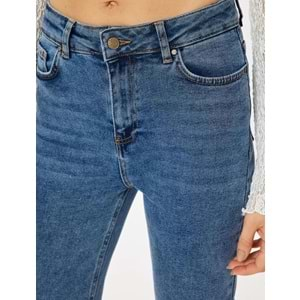 Slim Fit Kot Pantolon Standart Bel Düz Paça - Slim Straight Fit Jeans 5WAL40021MD