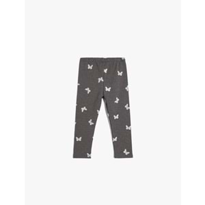 Kız Bebek Kelebek Baskılı Tayt - KOTON - 5WMG40031AK - ANTRASİT - 12-18 AY