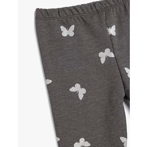 Kız Bebek Kelebek Baskılı Tayt - KOTON - 5WMG40031AK - ANTRASİT - 12-18 AY