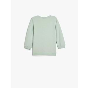 Kız Bebek Sweatshirt Uzun Kollu Kedi Baskılı - KOTON - 5WMG10108AK - MAVİ - 12-18 AY