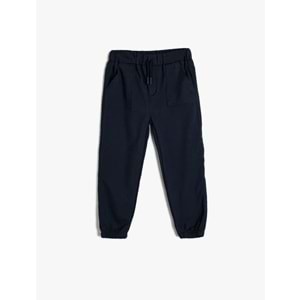 Erkek Bebek Jogger Pantolon Beli Bağlamalı Cepli - KOTON - 5WMB40015TW - LACİVERT - 9-12 AY