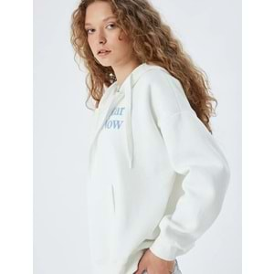 Fermuarlı Sweatshirt Kapüşonlu Oversize 5WAL10197IK