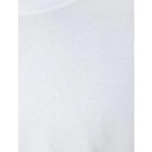 Basic Tişört Kısa Kollu Bisiklet Yaka Pamuklu - KOTON - 5WAM10078HK - BEYAZ - S