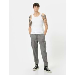 Kargo Cepli Pantolon Jogger - KOTON - 4SAM40089HW - GRİ - 42