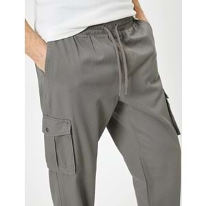 Kargo Cepli Pantolon Jogger - KOTON - 4SAM40089HW - GRİ - 42