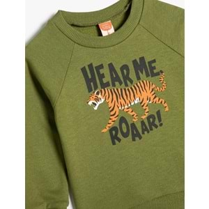 Erkek Bebek Sweatshirt Aslan Baskılı 5WMB10184TK