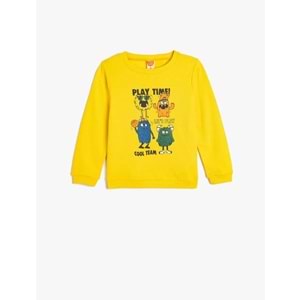 Erkek Bebek Sweatshirt Canavar Baskılı 5WMB10168TK