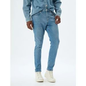 Skinny Fit Kot Pantolon - Michael Jean - KOTON - 5WAM40017ND - AÇIK İNDİGO - 36/32