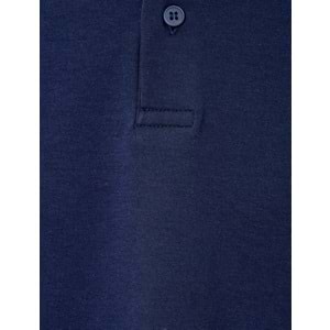 Polo Yaka Sweatshirt Düğmeli Pamuklu - KOTON - 5WAM70091MK - LACİVERT - S
