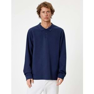 Polo Yaka Sweatshirt Düğmeli Pamuklu 5WAM70091MK