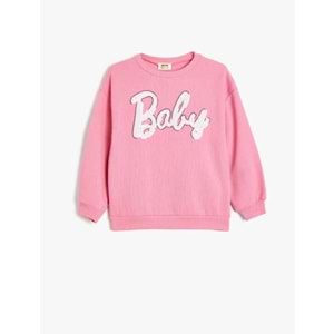 Kız Çocuk Oversize Sweatshirt - KOTON - 5WKG10228AK - PEMBE - 11-12 YAŞ