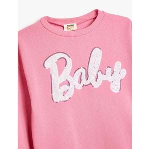 Kız Çocuk Oversize Sweatshirt - KOTON - 5WKG10228AK - PEMBE - 11-12 YAŞ