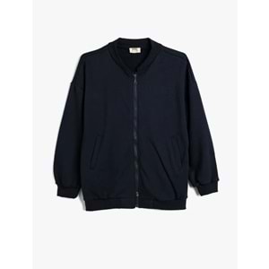 Kız Çocuk Okul Sweatshirt Uzun Kollu - KOTON - 5WKG10393AK - LACİVERT - 9-10 YAŞ