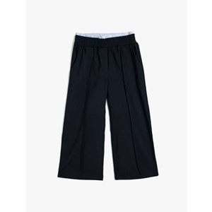 Kız Çocuk Basic Bol Paça Pantolon - KOTON - 5WKG40039AW - LACİVERT - 6-7 YAŞ