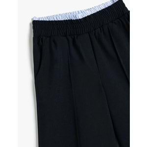 Kız Çocuk Basic Bol Paça Pantolon - KOTON - 5WKG40039AW - LACİVERT - 6-7 YAŞ
