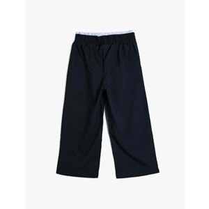 Kız Çocuk Basic Bol Paça Pantolon - KOTON - 5WKG40039AW - LACİVERT - 6-7 YAŞ