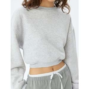 Basic Crop Sweatshirt Bisiklet Yaka 5WAK10051EK