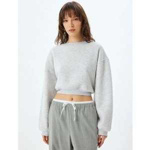 Basic Crop Sweatshirt Bisiklet Yaka 5WAK10051EK