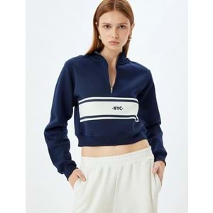 Crop Sweatshirt Yarım Fermuar Detaylı 5WAK10052EK