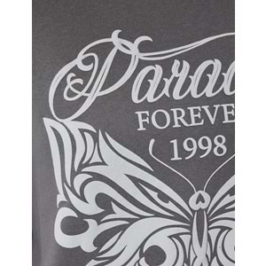 Oversize Sweatshirt Kelebek Baskılı - KOTON - 5WAL10164IK - ANTRASİT - M