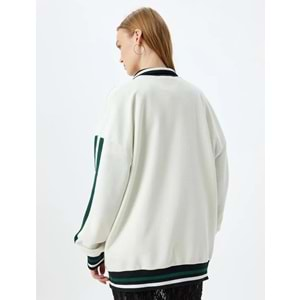 Polo Yaka Sweatshirt Oversize Kolej İşlemeli 5WAL10211IK