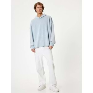 Oversize Sweatshirt Yıkamalı Uzun Kollu 5WAM70013MK