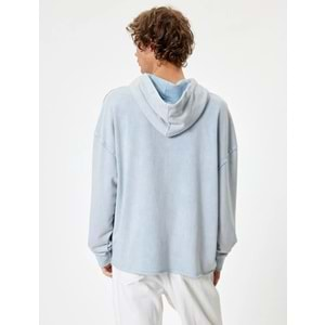 Oversize Sweatshirt Yıkamalı Uzun Kollu 5WAM70013MK