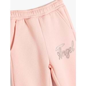 Kız Çocuk Jogger Eşofman Altı İşleme Detaylı - KOTON - 5WKG40034AK - PEMBE - 9-10 YAŞ