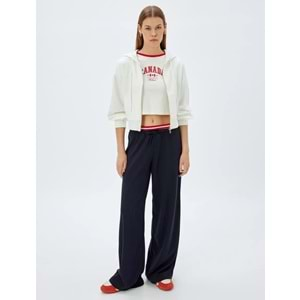 Crop Kapüşonlu Fermuarlı Sweatshirt 5WAK10056EK