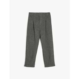 Kız Çocuk Basic Pantolon Beli Lastikli Pile Detaylı - KOTON - 5WKG40228AK - ANTRASİT - 6-7 YAŞ