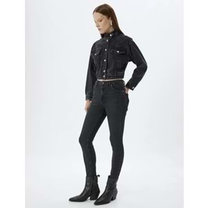 Kadın Giyim Yüksek Bel Kot Pantolon Dar Paça Push Up - Skinny Push Up Fit Jean 5WAL40052MD - KOTON - 5WAL40052MD - SİYAH - 26/32