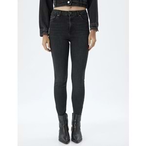 Kadın Giyim Yüksek Bel Kot Pantolon Dar Paça Push Up - Skinny Push Up Fit Jean 5WAL40052MD - KOTON - 5WAL40052MD - SİYAH - 26/32